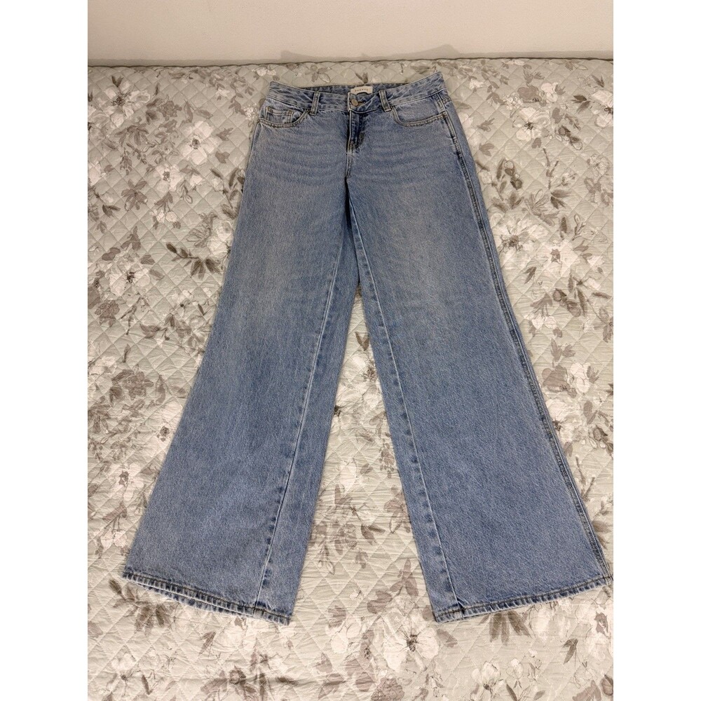 PacSun Casey Women’s 25 Low Rise Baggy Wide Leg Jeans Light Wash 100% Cotton